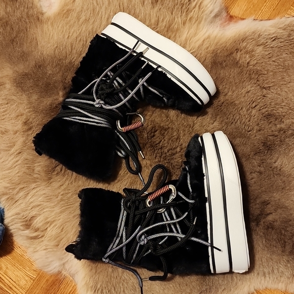 HOGAN ANKLE BOOTS WOMEN ECO FUR BLACK new fashion - Picture 7 of 16